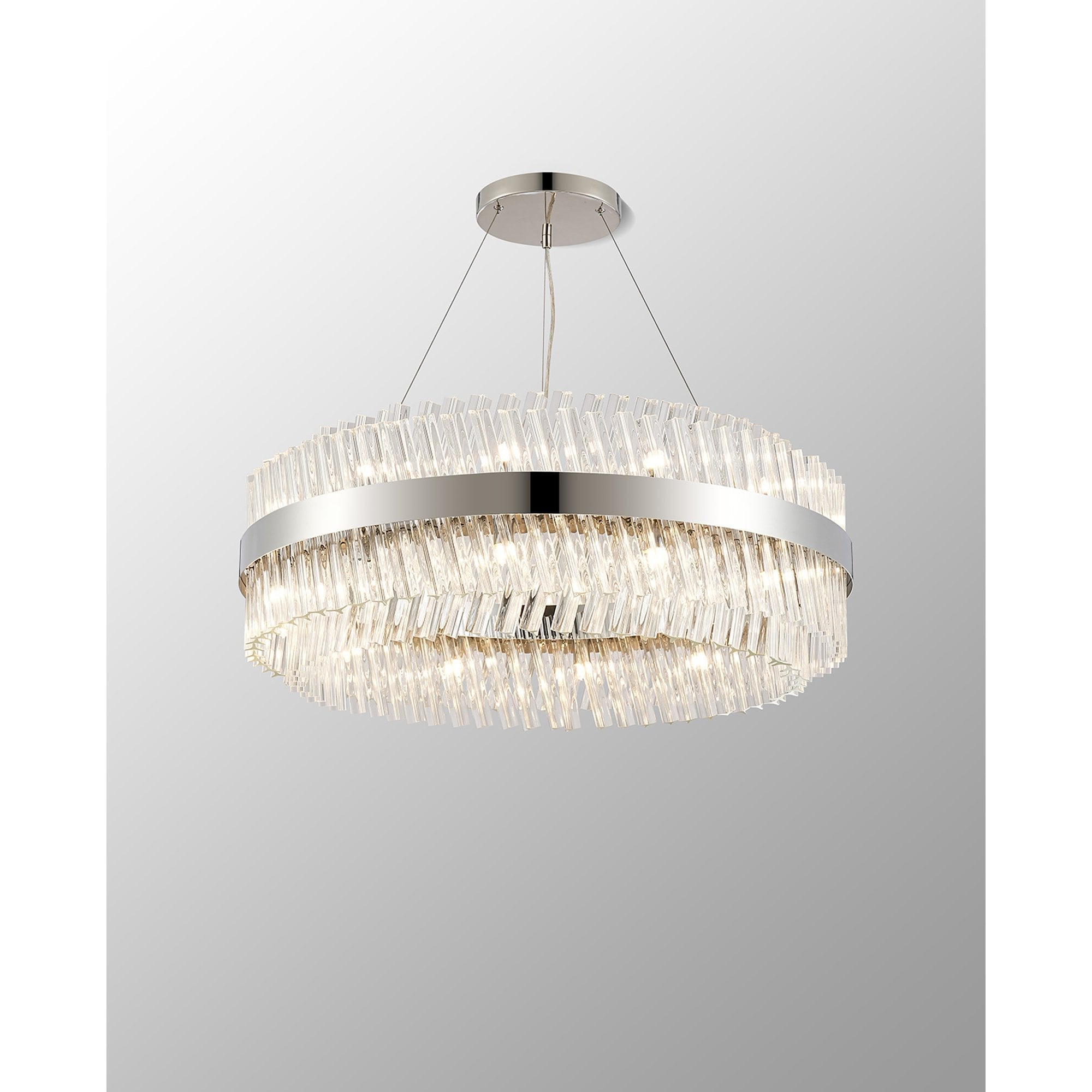 NL9502PN/CL9 Kaffer 24 Light Round Pendant Polished Nickel Clear