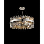 NL9502PN/SM9 Kaffer 24 Light Round Pendant Polished Nickel Smoke