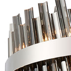 NL9502PN/SM9 Kaffer 24 Light Round Pendant Polished Nickel Smoke