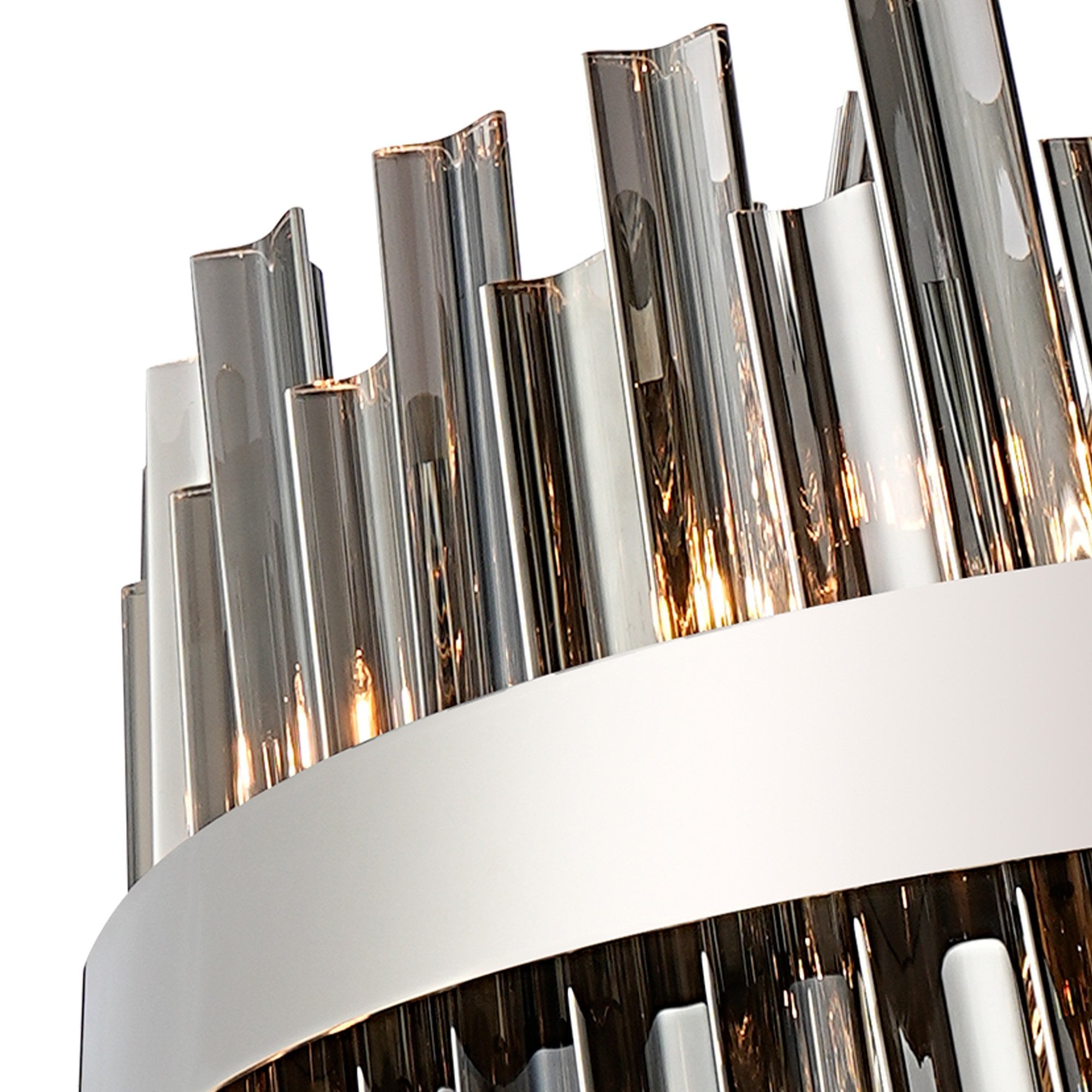 NL9502PN/SM9 Kaffer 24 Light Round Pendant Polished Nickel Smoke