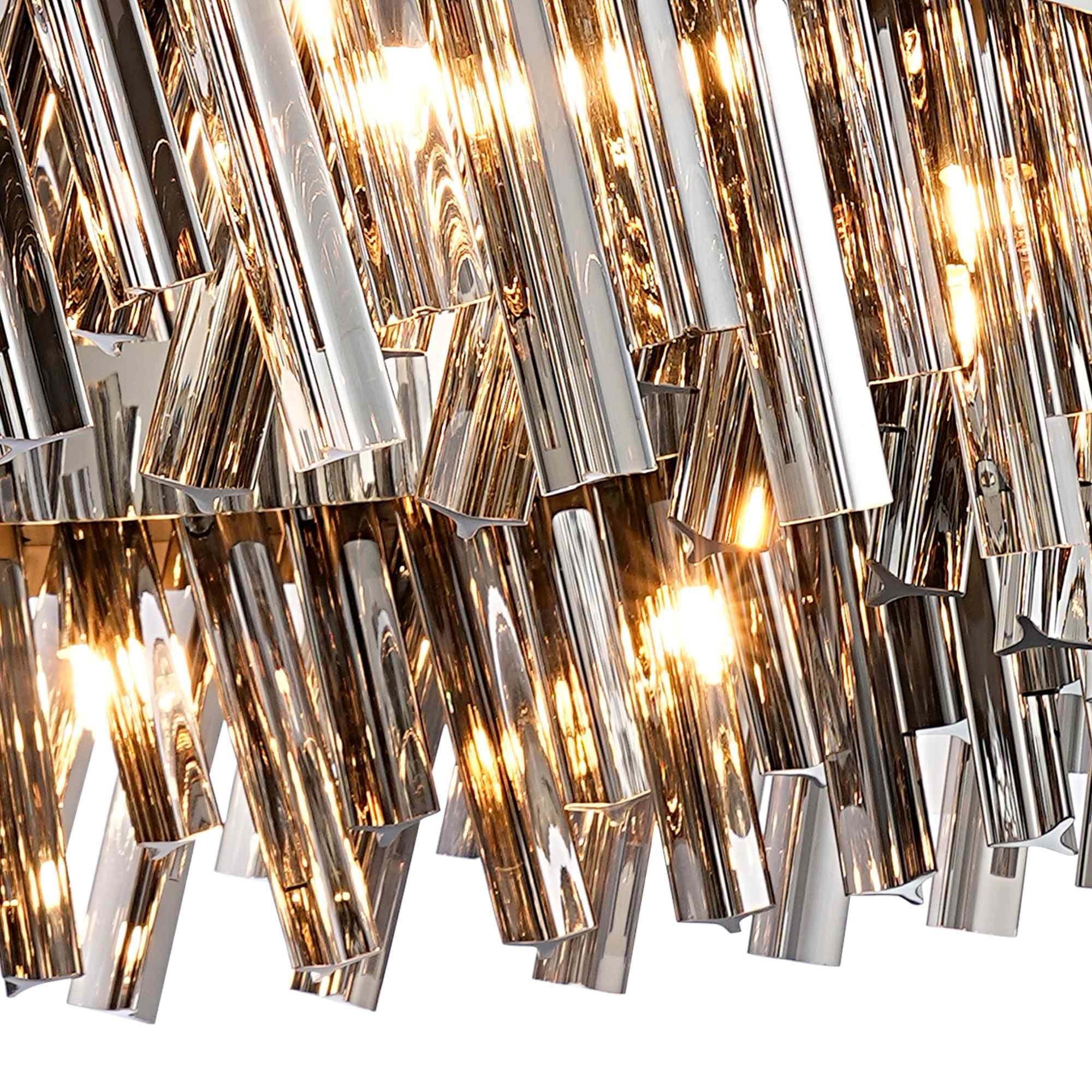 NL9502PN/SM9 Kaffer 24 Light Round Pendant Polished Nickel Smoke