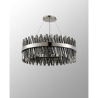 NL9502PN/SM9 Kaffer 24 Light Round Pendant Polished Nickel Smoke