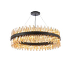 NL9504BL/AM9 Kaffer 32 Light Round Pendant Satin Black Amber