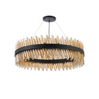 NL9504BL/AM9 Kaffer 32 Light Round Pendant Satin Black Amber