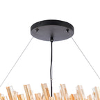 NL9504BL/AM9 Kaffer 32 Light Round Pendant Satin Black Amber