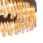 NL9504BL/AM9 Kaffer 32 Light Round Pendant Satin Black Amber