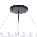 NL9504BL/CL9 Kaffer 32 Light Round Pendant Satin Black Clear