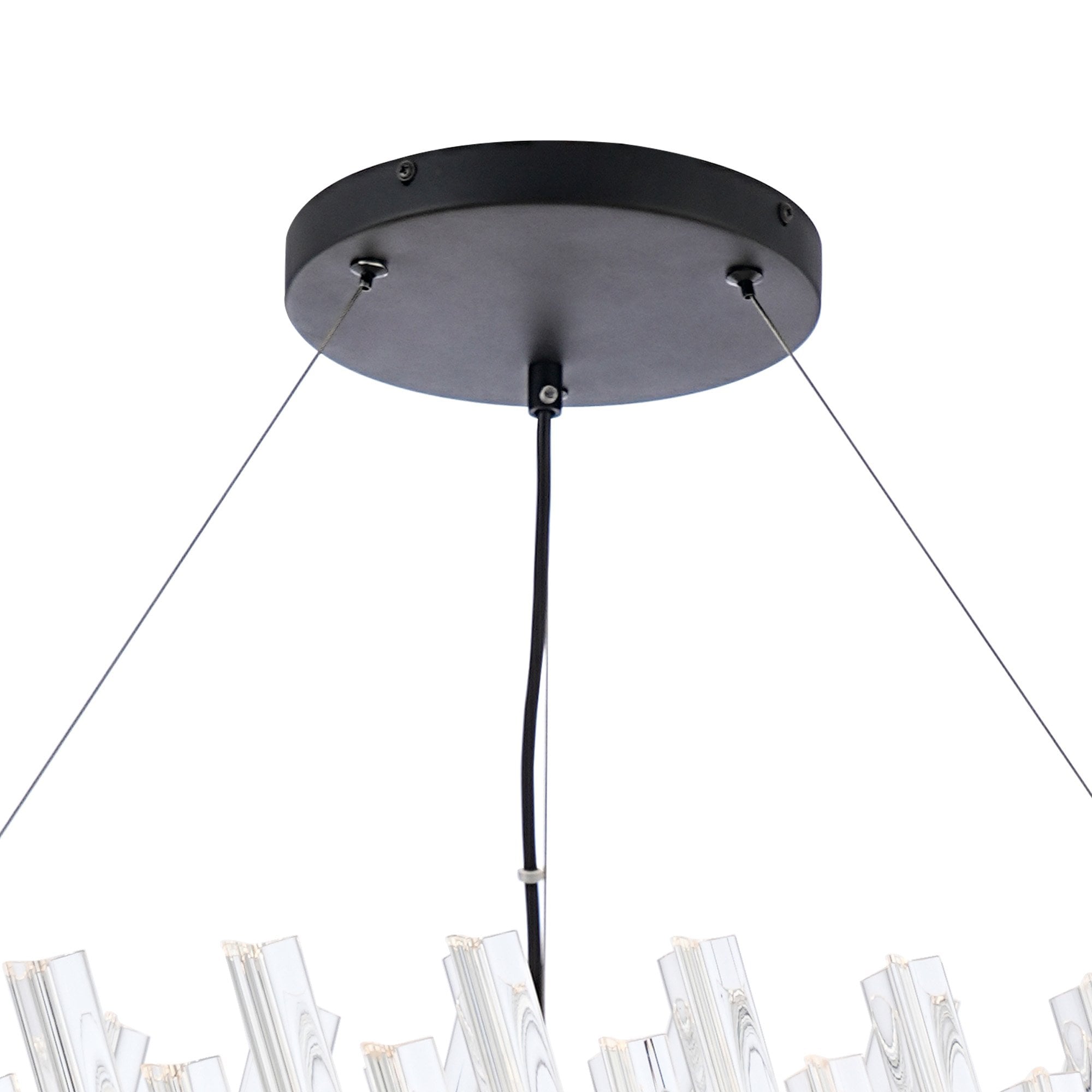 NL9504BL/CL9 Kaffer 32 Light Round Pendant Satin Black Clear