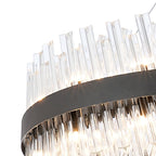 NL9504BL/CL9 Kaffer 32 Light Round Pendant Satin Black Clear