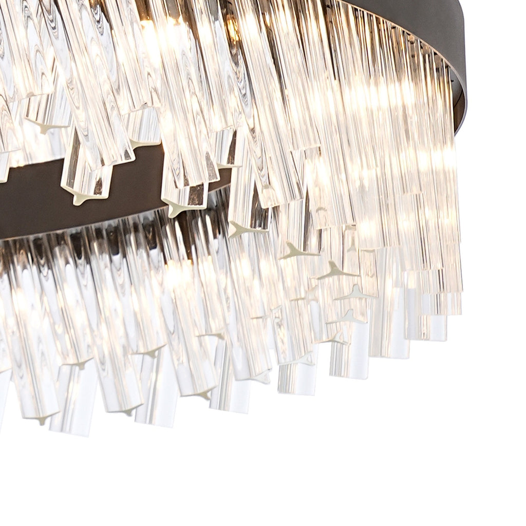 NL9504BL/CL9 Kaffer 32 Light Round Pendant Satin Black Clear