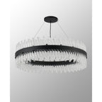 NL9504BL/CL9 Kaffer 32 Light Round Pendant Satin Black Clear