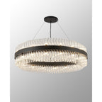 NL9504BL/CL9 Kaffer 32 Light Round Pendant Satin Black Clear