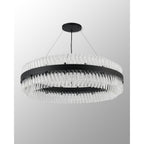 NL9504BL/CL9 Kaffer 32 Light Round Pendant Satin Black Clear