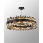 NL9504BL/SM9 Kaffer 32 Light Round Pendant Satin Black Smoke