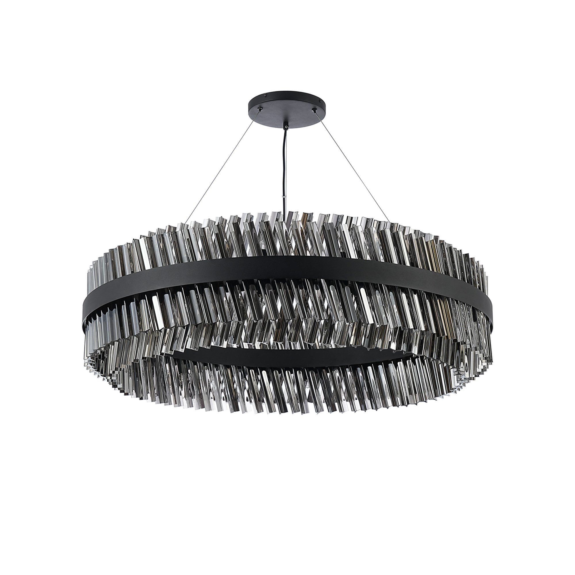 NL9504BL/SM9 Kaffer 32 Light Round Pendant Satin Black Smoke