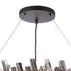 NL9504BL/SM9 Kaffer 32 Light Round Pendant Satin Black Smoke