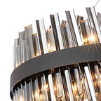 NL9504BL/SM9 Kaffer 32 Light Round Pendant Satin Black Smoke