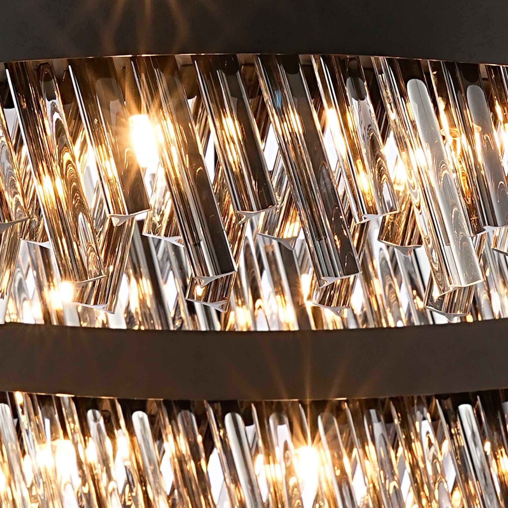 NL9504BL/SM9 Kaffer 32 Light Round Pendant Satin Black Smoke