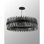 NL9504BL/SM9 Kaffer 32 Light Round Pendant Satin Black Smoke