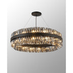 NL9504BL/SM9 Kaffer 32 Light Round Pendant Satin Black Smoke