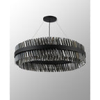 NL9504BL/SM9 Kaffer 32 Light Round Pendant Satin Black Smoke