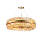 NL9504BR/AM9 Kaffer 32 Light Round Pendant Brass Amber