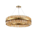 NL9504BR/AM9 Kaffer 32 Light Round Pendant Brass Amber