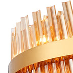 NL9504BR/AM9 Kaffer 32 Light Round Pendant Brass Amber