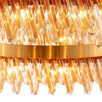NL9504BR/AM9 Kaffer 32 Light Round Pendant Brass Amber