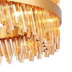 NL9504BR/AM9 Kaffer 32 Light Round Pendant Brass Amber