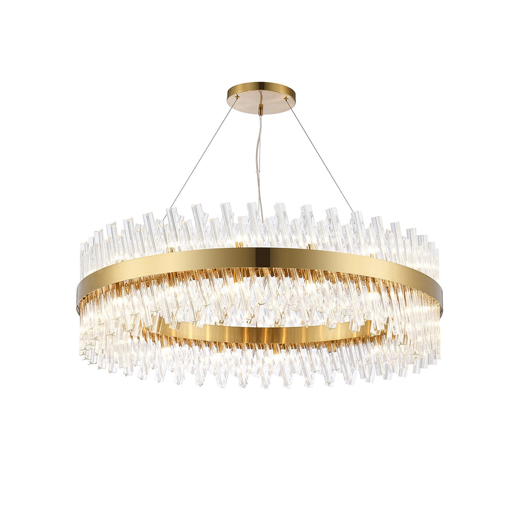 NL9504BR/CL9 Kaffer 32 Light Round Pendant Brass Clear