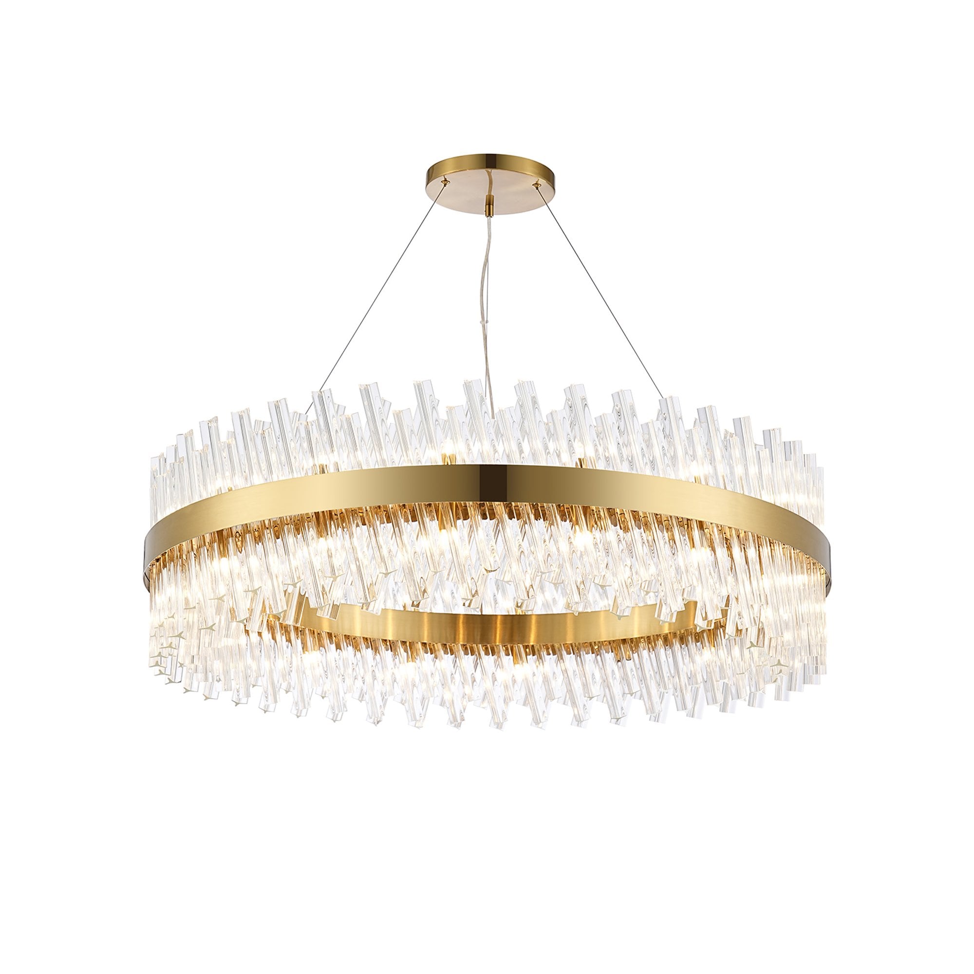 NL9504BR/CL9 Kaffer 32 Light Round Pendant Brass Clear