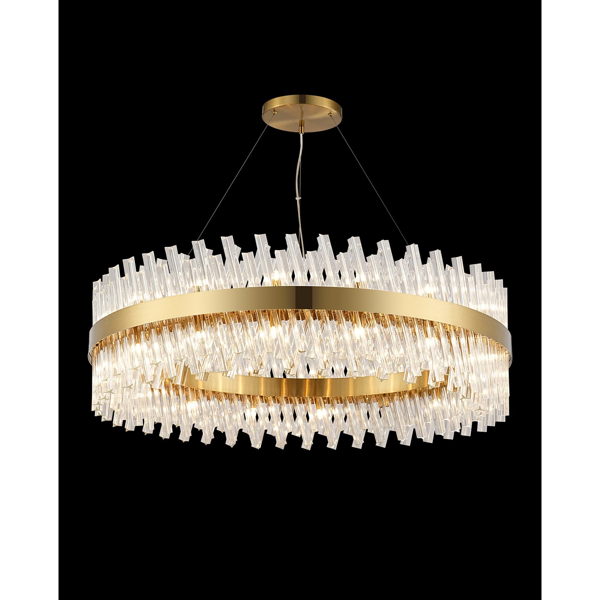 NL9504BR/CL9 Kaffer 32 Light Round Pendant Brass Clear