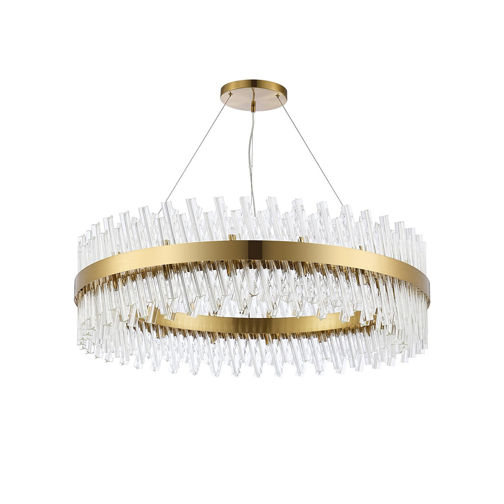 NL9504BR/CL9 Kaffer 32 Light Round Pendant Brass Clear