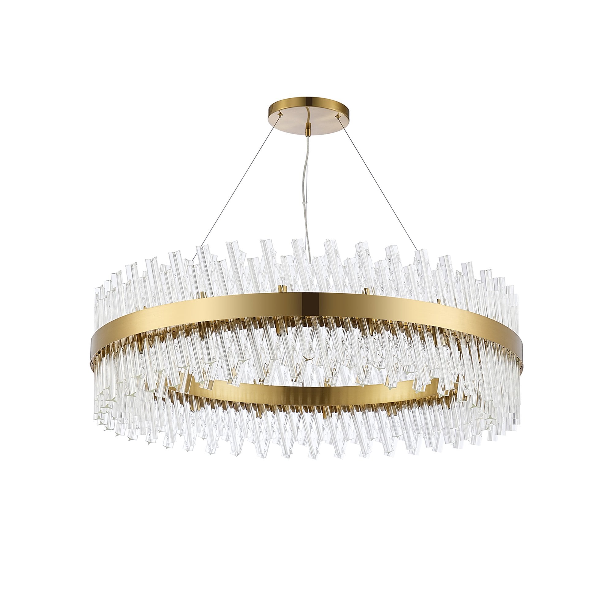 NL9504BR/CL9 Kaffer 32 Light Round Pendant Brass Clear