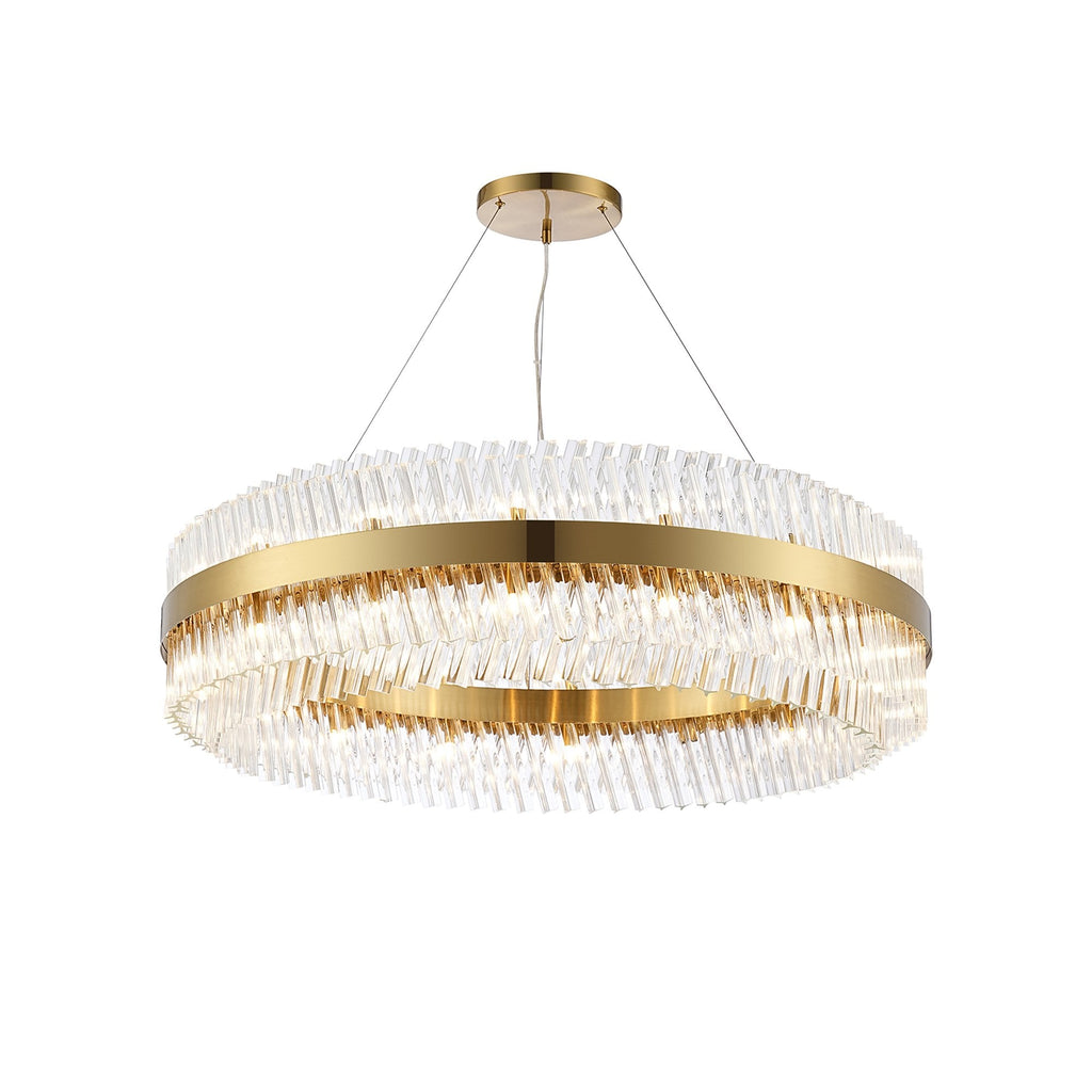 NL9504BR/CL9 Kaffer 32 Light Round Pendant Brass Clear