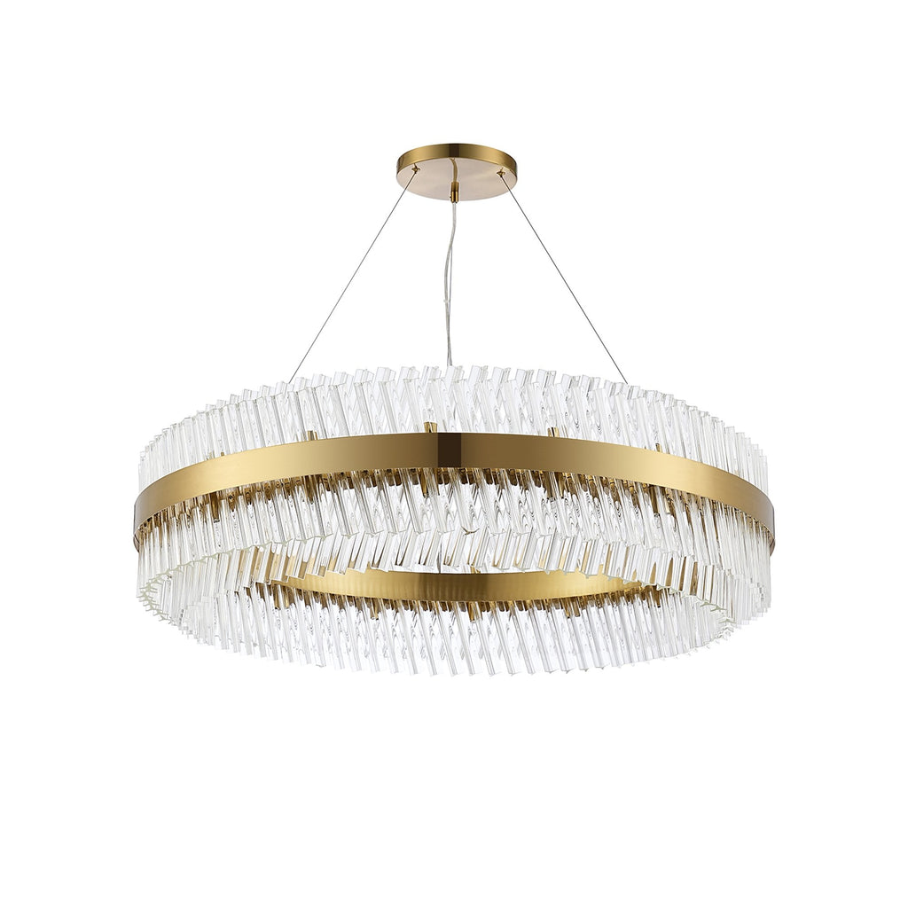 NL9504BR/CL9 Kaffer 32 Light Round Pendant Brass Clear