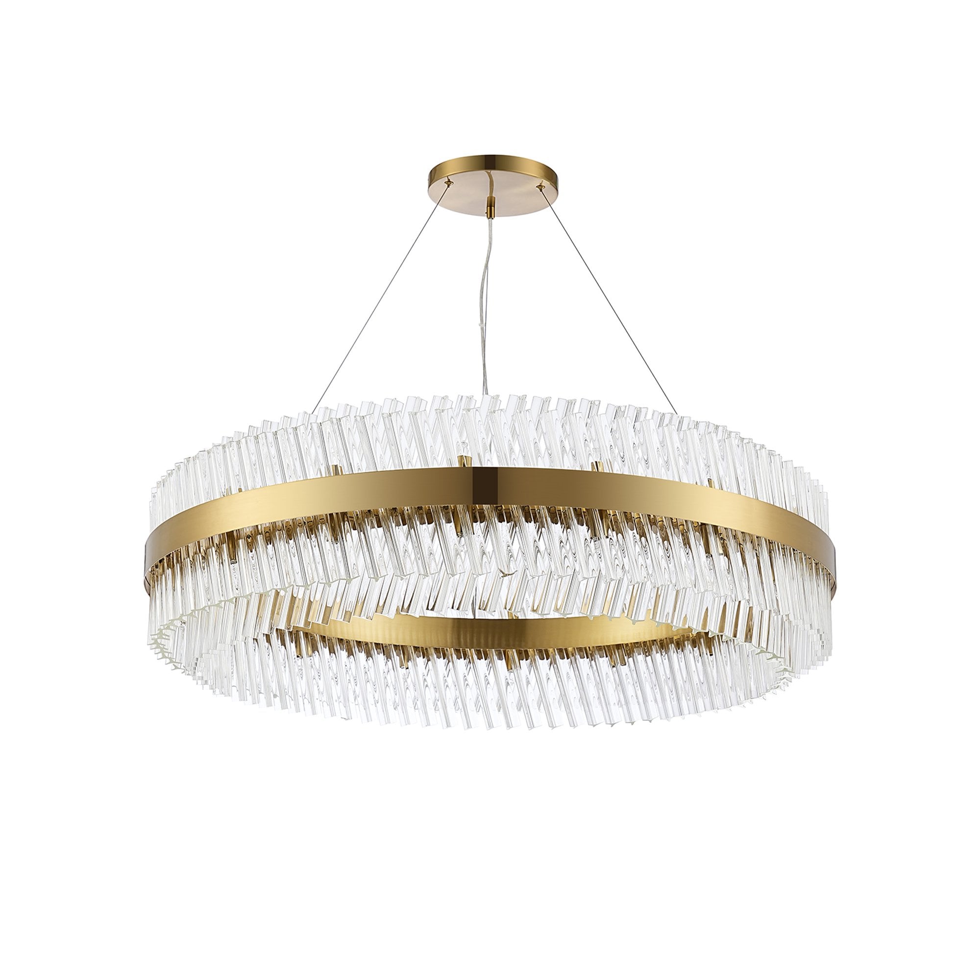 NL9504BR/CL9 Kaffer 32 Light Round Pendant Brass Clear