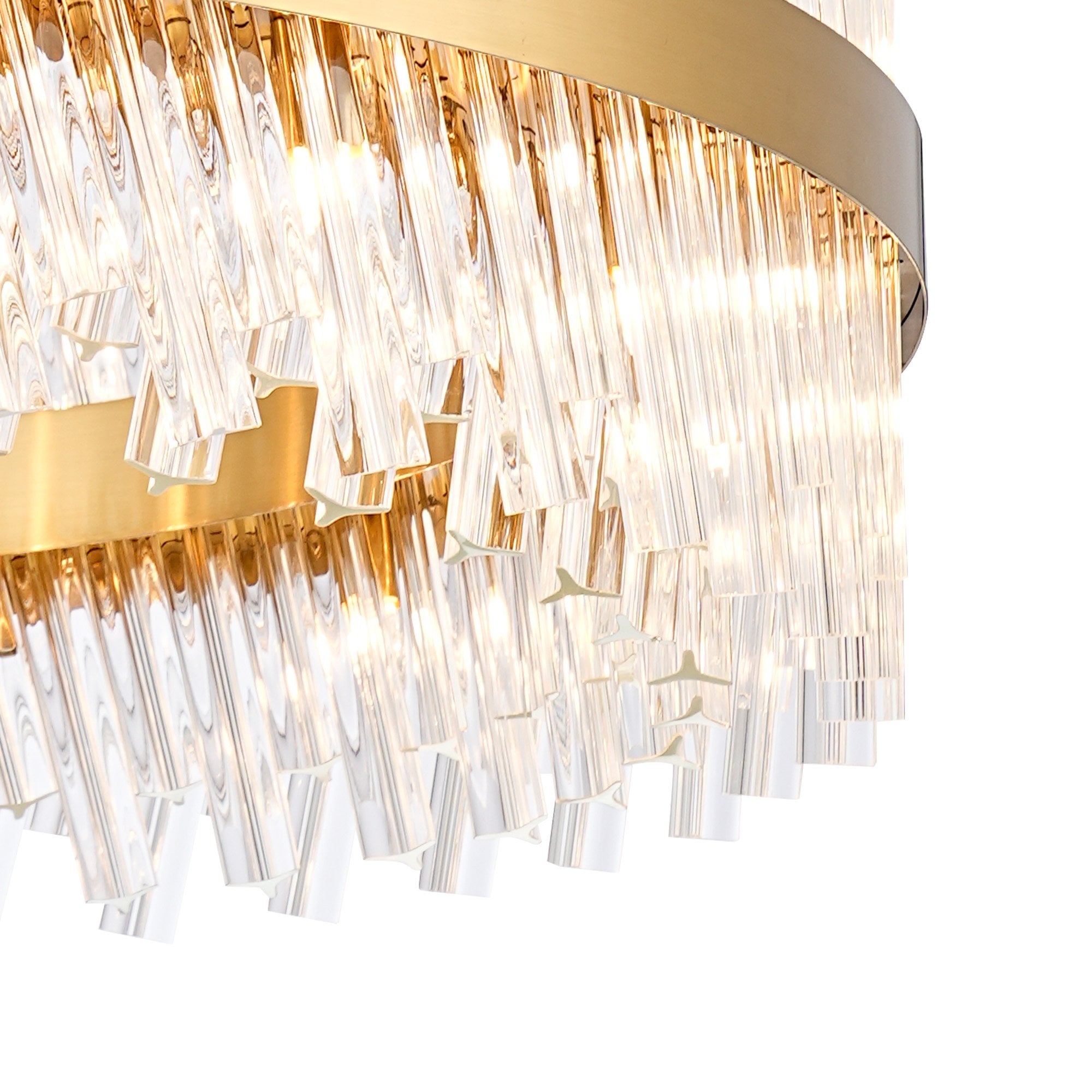 NL9504BR/CL9 Kaffer 32 Light Round Pendant Brass Clear