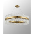 NL9504BR/CL9 Kaffer 32 Light Round Pendant Brass Clear