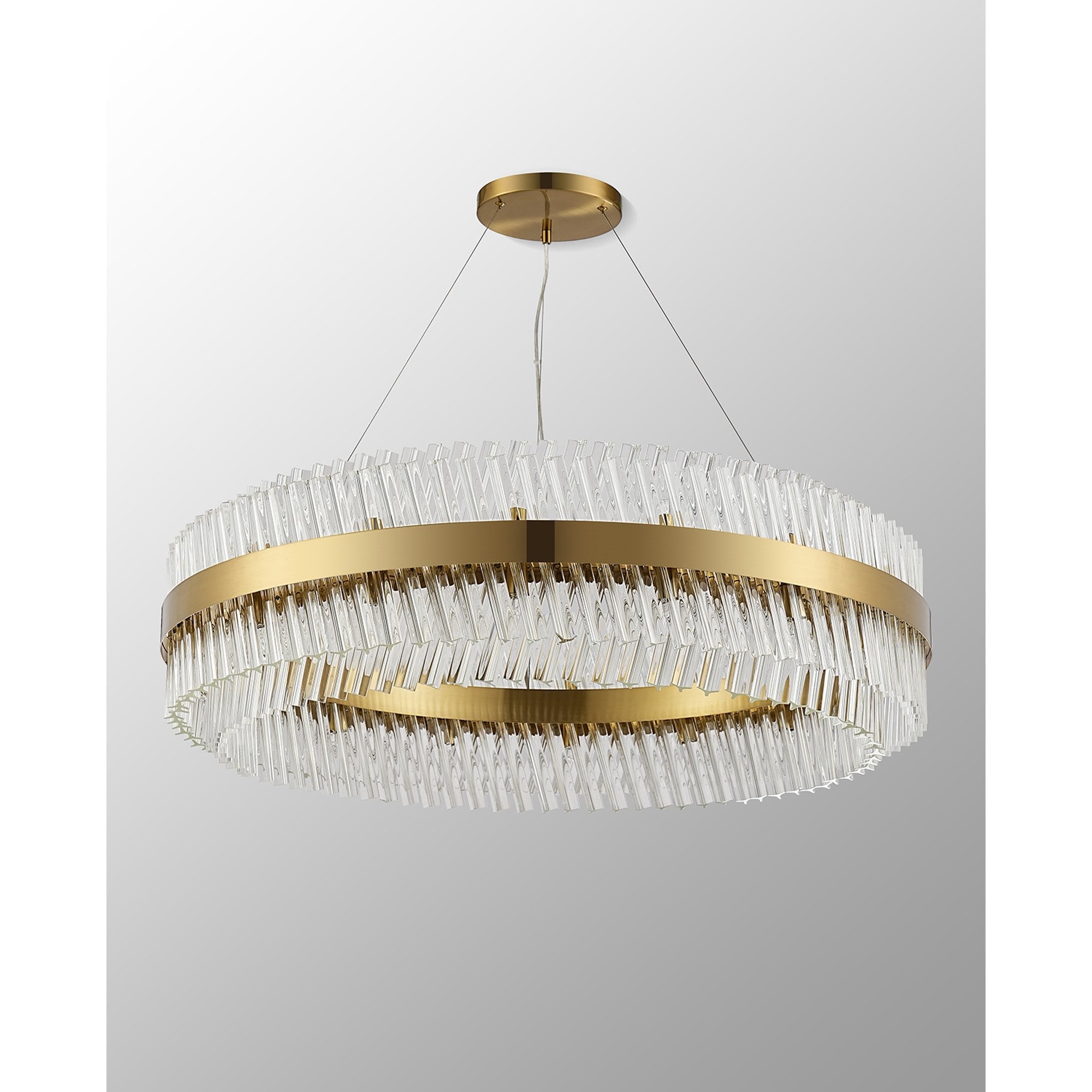 NL9504BR/CL9 Kaffer 32 Light Round Pendant Brass Clear