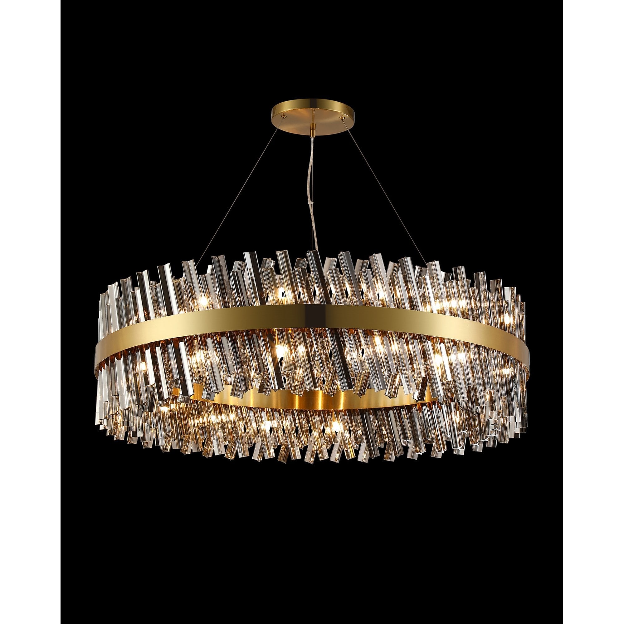 NL9504BR/SM9 Kaffer 32 Light Round Pendant Brass Smoke