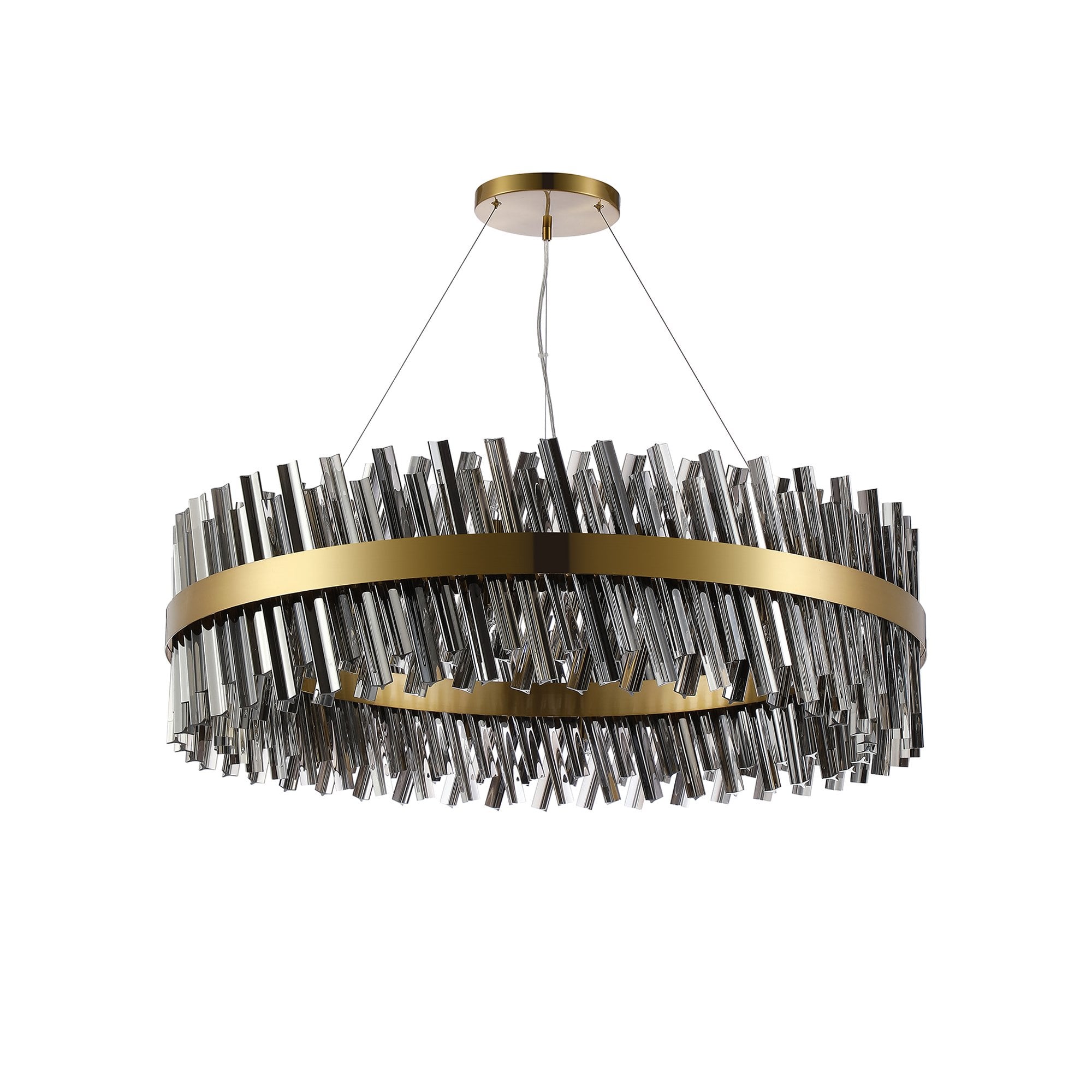 NL9504BR/SM9 Kaffer 32 Light Round Pendant Brass Smoke