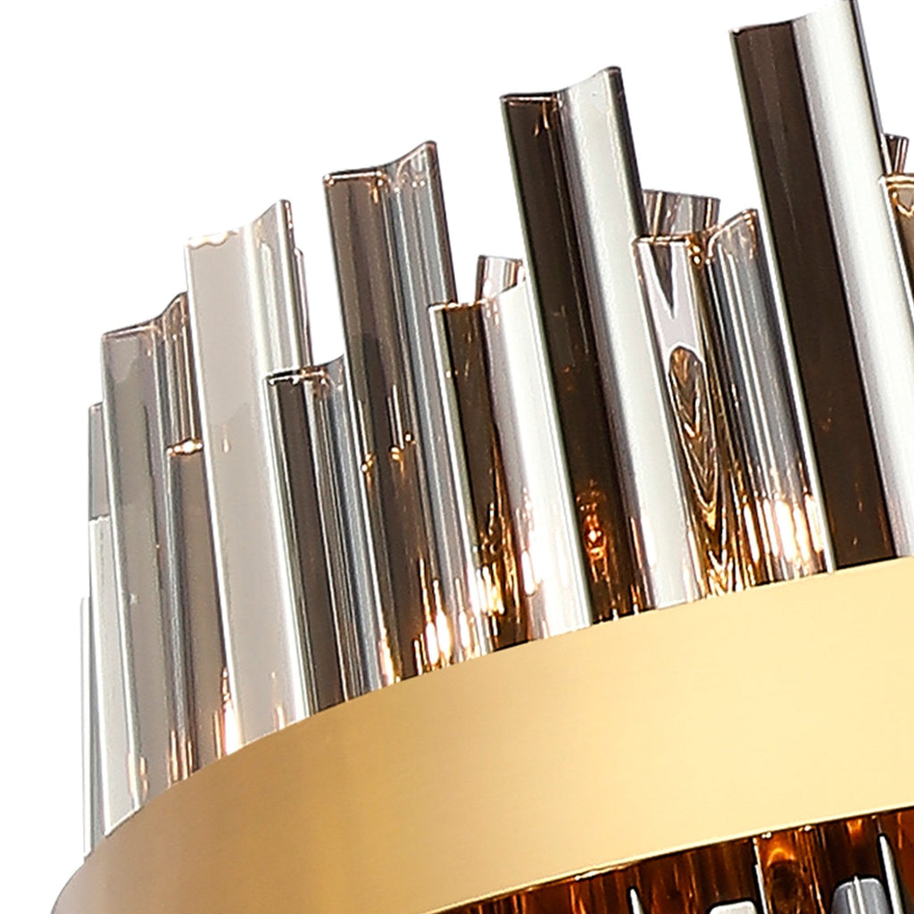 NL9504BR/SM9 Kaffer 32 Light Round Pendant Brass Smoke
