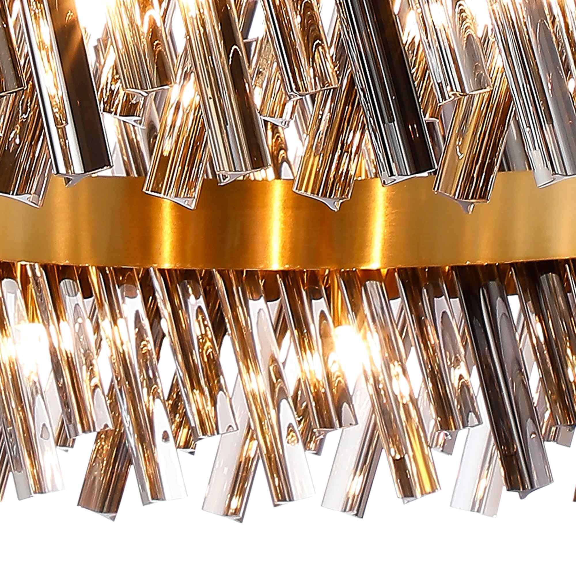 NL9504BR/SM9 Kaffer 32 Light Round Pendant Brass Smoke