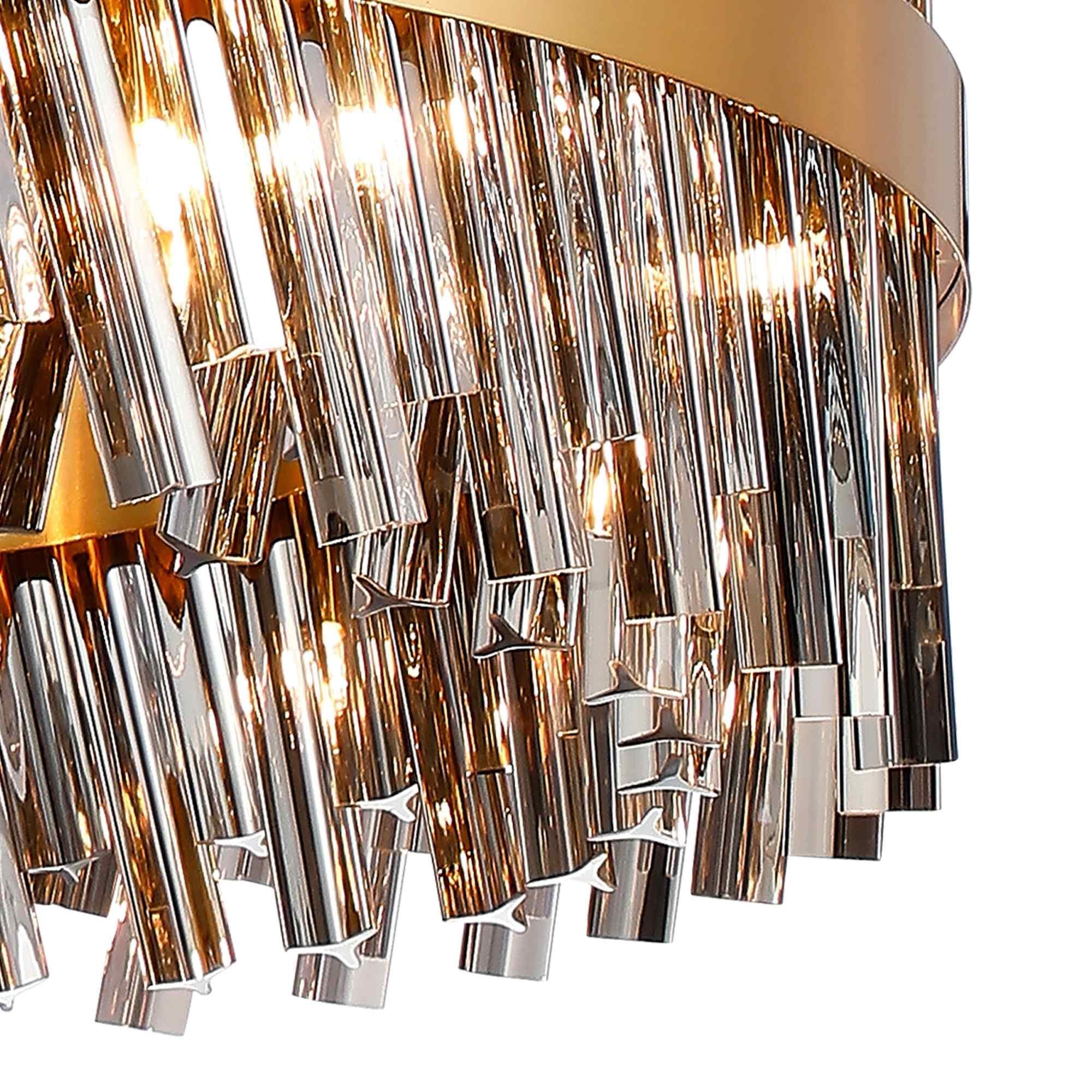 NL9504BR/SM9 Kaffer 32 Light Round Pendant Brass Smoke