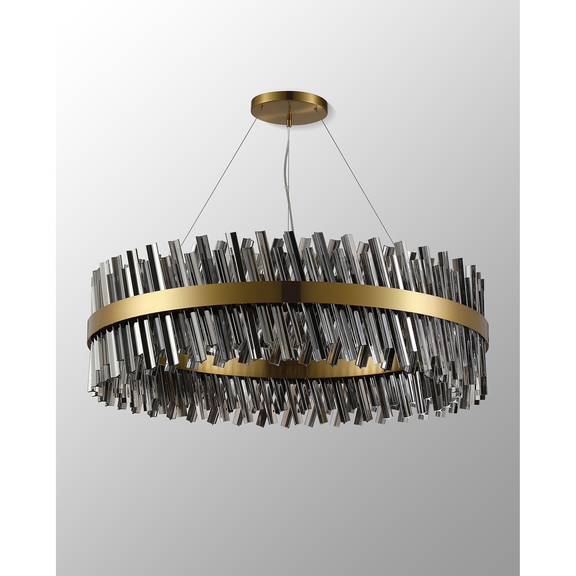 NL9504BR/SM9 Kaffer 32 Light Round Pendant Brass Smoke