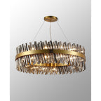 NL9504BR/SM9 Kaffer 32 Light Round Pendant Brass Smoke