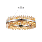 NL9504PN/AM9 Kaffer 32 Light Round Pendant Polished Nickel Amber