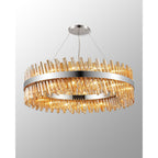 NL9504PN/AM9 Kaffer 32 Light Round Pendant Polished Nickel Amber